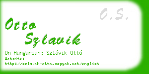 otto szlavik business card